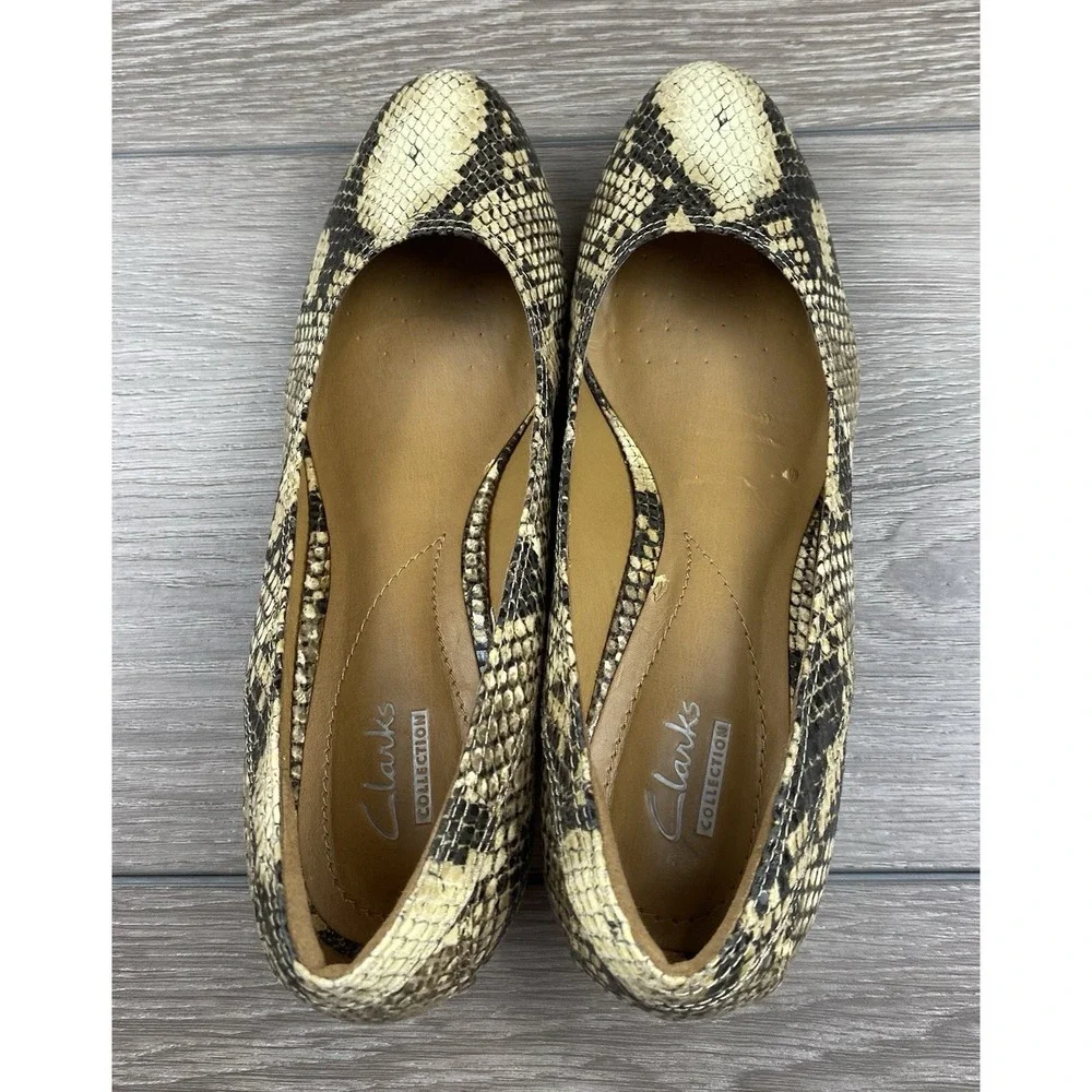 Clarks Women's Snakeprint Wedge Heels Multicolor Size 8.5 M‎